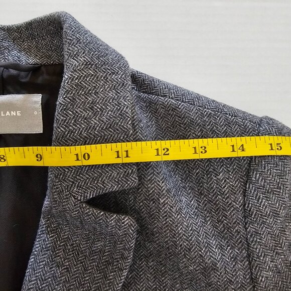 Everlane The Oversized Blazer Wool Gray Herringbone Boyfriend Fit Classic Sz 0 - Picture 12 of 16